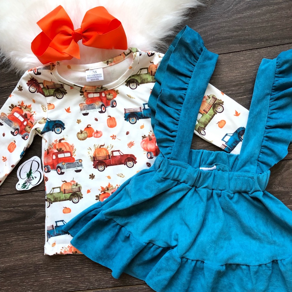 Toddler Girl Boutique Pumpkin Patch Jumper Set - Picture 2 of 3